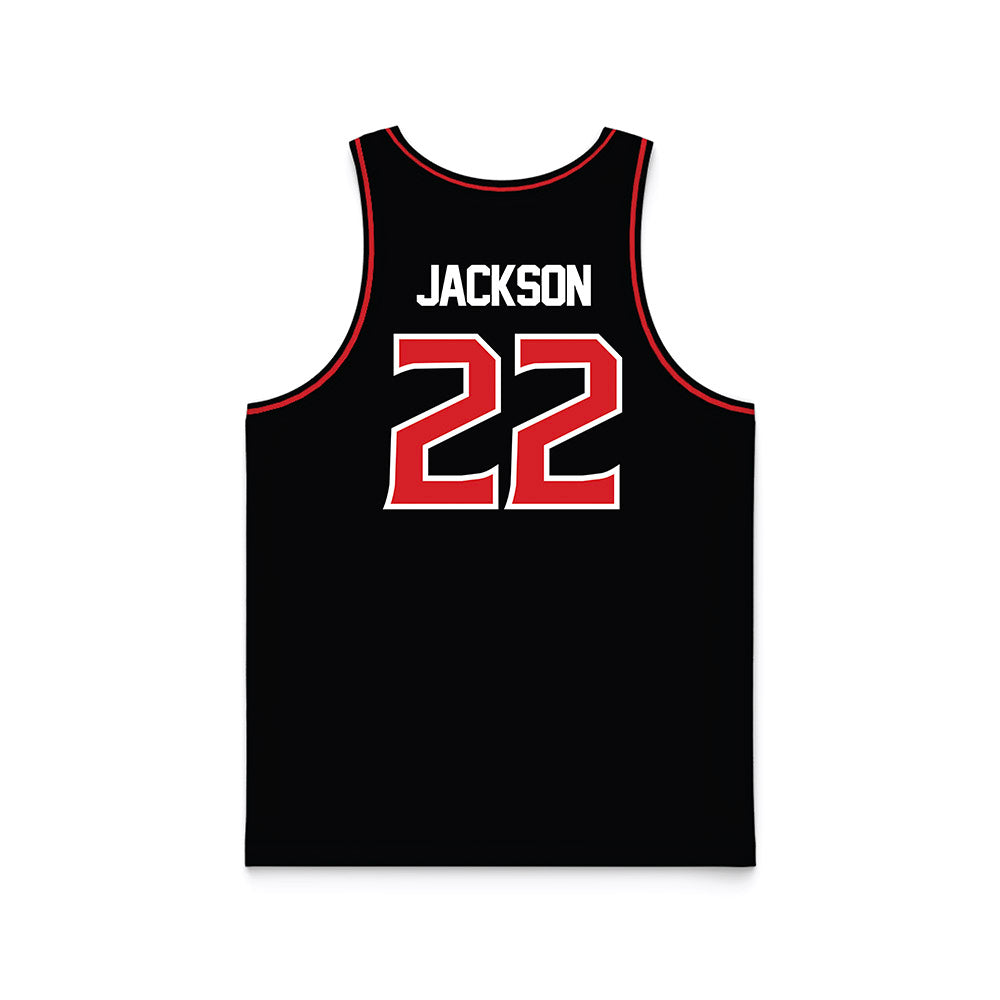Davidson - NCAA Women's Basketball : Sylvie Jackson - Black Basketball Jersey