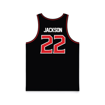 Davidson - NCAA Women's Basketball : Sylvie Jackson - Black Basketball Jersey
