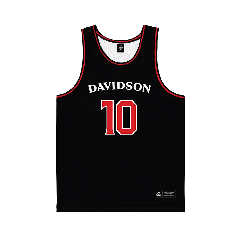 Davidson - NCAA Women's Basketball : Ines Garcia Monje - Black Basketball Jersey-0