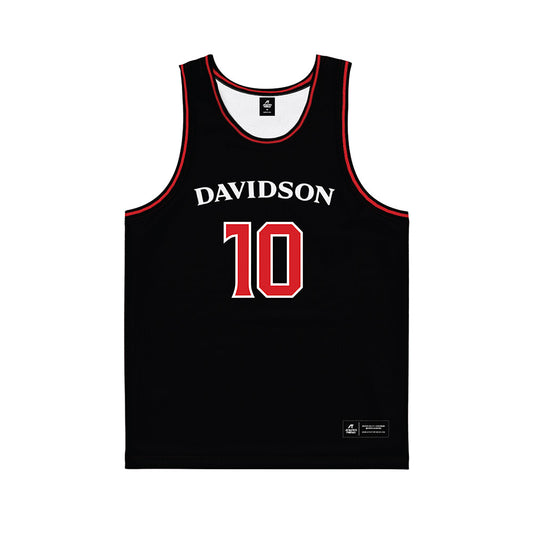 Davidson - NCAA Women's Basketball : Ines Garcia Monje - Black Basketball Jersey-0
