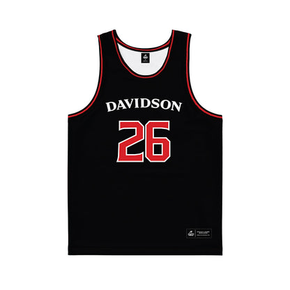 Davidson - NCAA Women's Basketball : Edina Strausz - Black Basketball Jersey