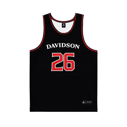 Davidson - NCAA Women's Basketball : Edina Strausz - Black Basketball Jersey