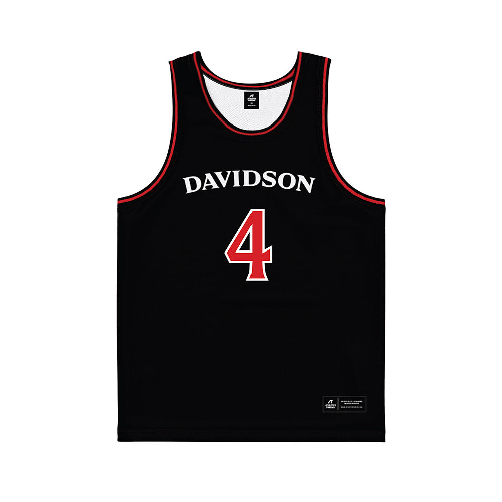 Davidson - NCAA Women's Basketball : Elena Alvarez Castellanos - Black Basketball Jersey-0