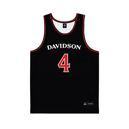 Davidson - NCAA Women's Basketball : Elena Alvarez Castellanos - Black Basketball Jersey-0