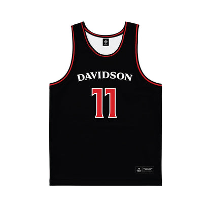 Davidson - NCAA Women's Basketball : Angeliki Ziaka - Black Basketball Jersey-0