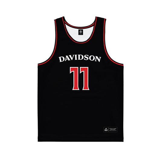 Davidson - NCAA Women's Basketball : Angeliki Ziaka - Black Basketball Jersey-0