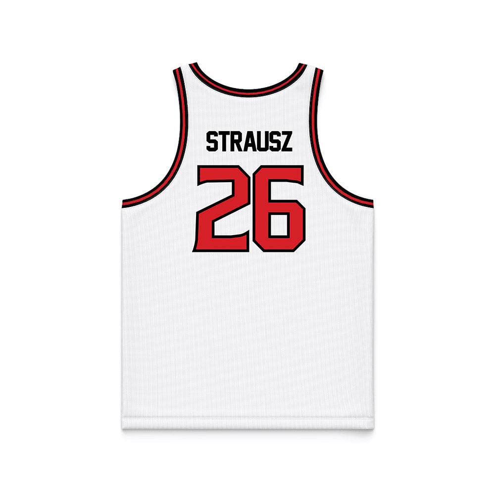 Davidson - NCAA Women's Basketball : Edina Strausz - White Basketball Jersey