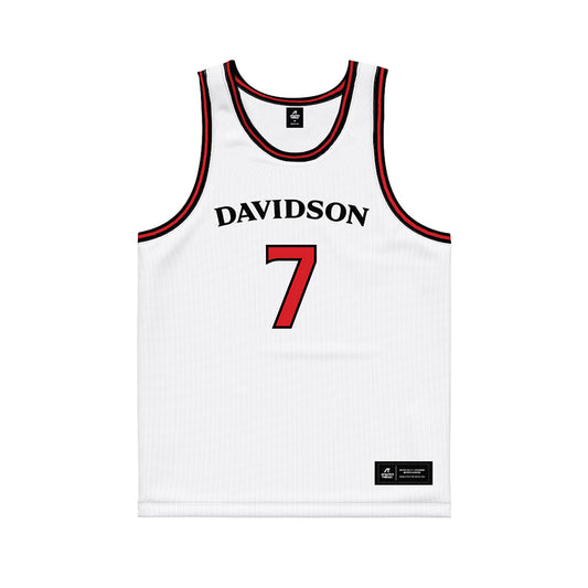 Davidson - NCAA Women's Basketball : Katie Donovan - White Basketball Jersey-0