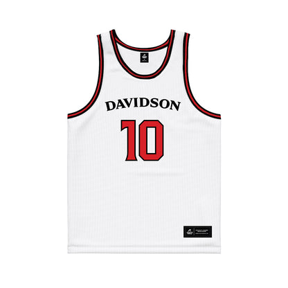 Davidson - NCAA Women's Basketball : Ines Garcia Monje - White Basketball Jersey-0