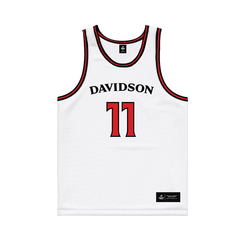Davidson - NCAA Women's Basketball : Angeliki Ziaka - White Basketball Jersey-0