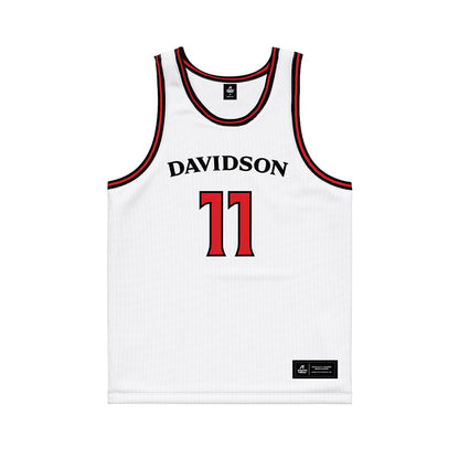 Davidson - NCAA Women's Basketball : Angeliki Ziaka - White Basketball Jersey-0