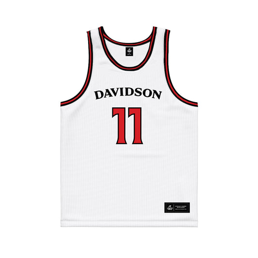 Davidson - NCAA Women's Basketball : Angeliki Ziaka - White Basketball Jersey-0