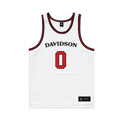 Davidson - NCAA Women's Basketball : Eliza Buerk - White Basketball Jersey-0