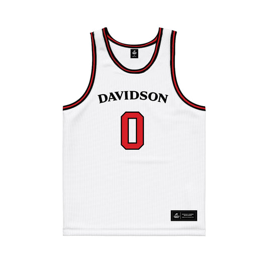 Davidson - NCAA Women's Basketball : Eliza Buerk - White Basketball Jersey-0