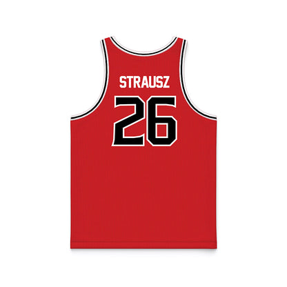 Davidson - NCAA Women's Basketball : Edina Strausz - Red Basketball Jersey