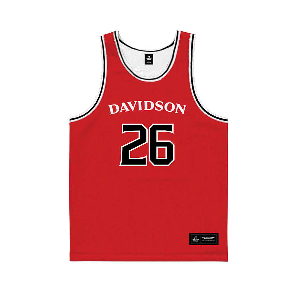 Davidson - NCAA Women's Basketball : Edina Strausz - Red Basketball Jersey