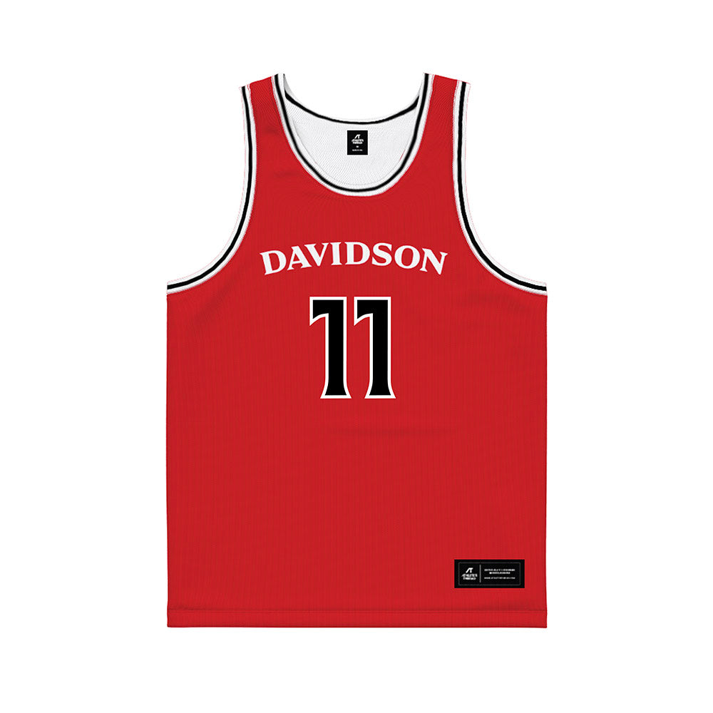 Davidson - NCAA Women's Basketball : Angeliki Ziaka - Red Basketball Jersey-0