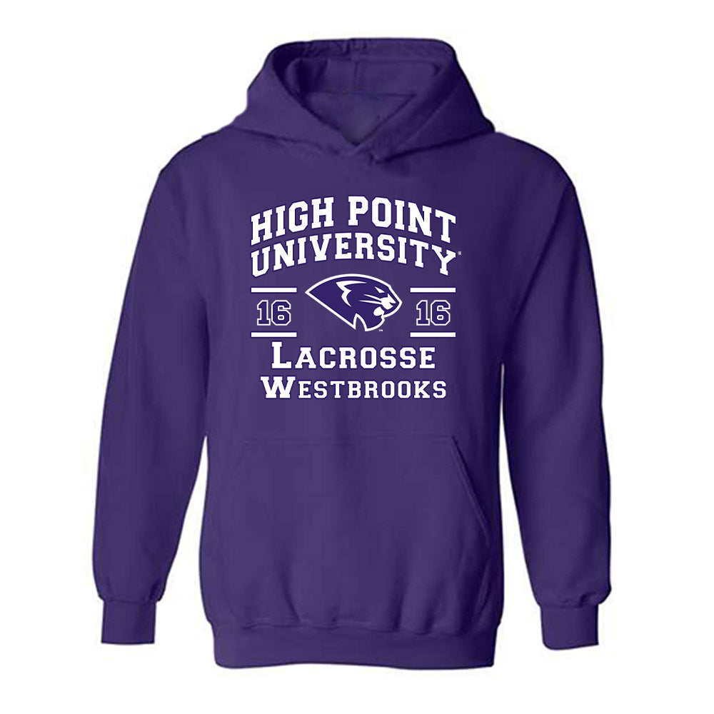 High Point - NCAA Men's Lacrosse : James Westbrooks - Classic Fashion Shersey Hooded Sweatshirt-0