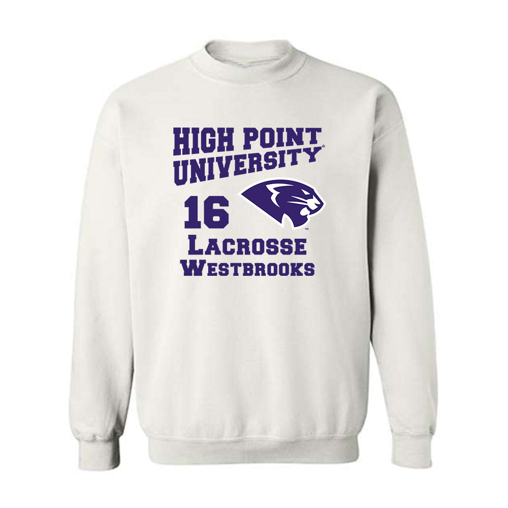 High Point - NCAA Men's Lacrosse : James Westbrooks - Crewneck Sweatshirt-0