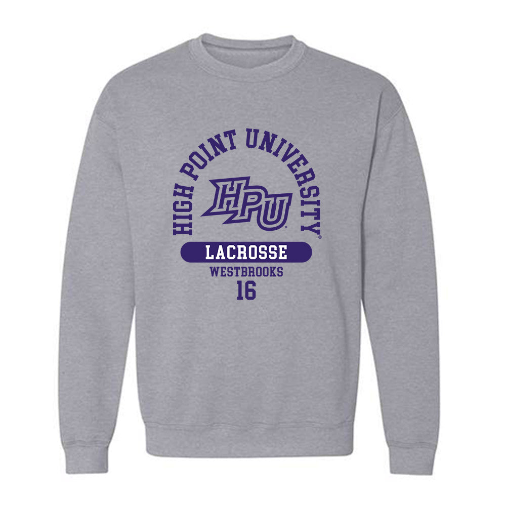 High Point - NCAA Men's Lacrosse : James Westbrooks - Crewneck Sweatshirt-0