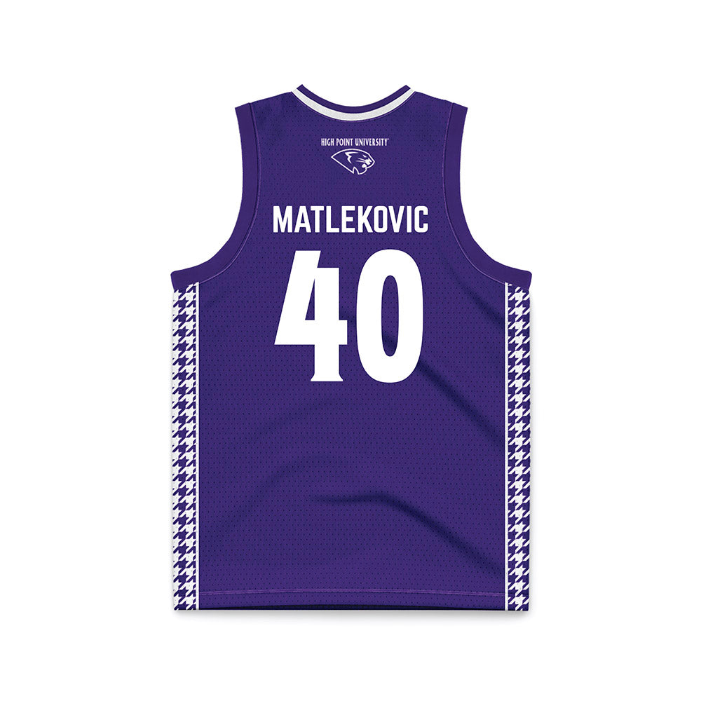 High Point - NCAA Men's Basketball : Ivan Matlekovic - Purple Basketball Jersey-1