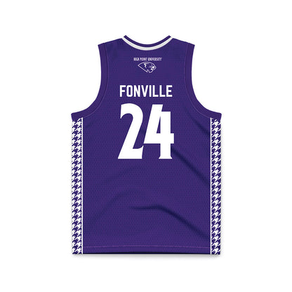 High Point - NCAA Men's Basketball : David Fonville - Purple Basketball Jersey-1