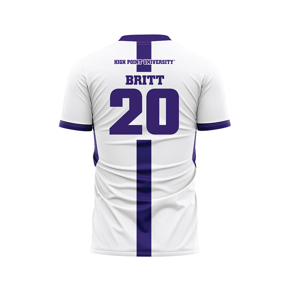 High Point - NCAA Men's Soccer : Caleb Britt - White Soccer Jersey-1