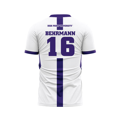 High Point - NCAA Men's Soccer : Noah Behrmann - White Soccer Jersey-1
