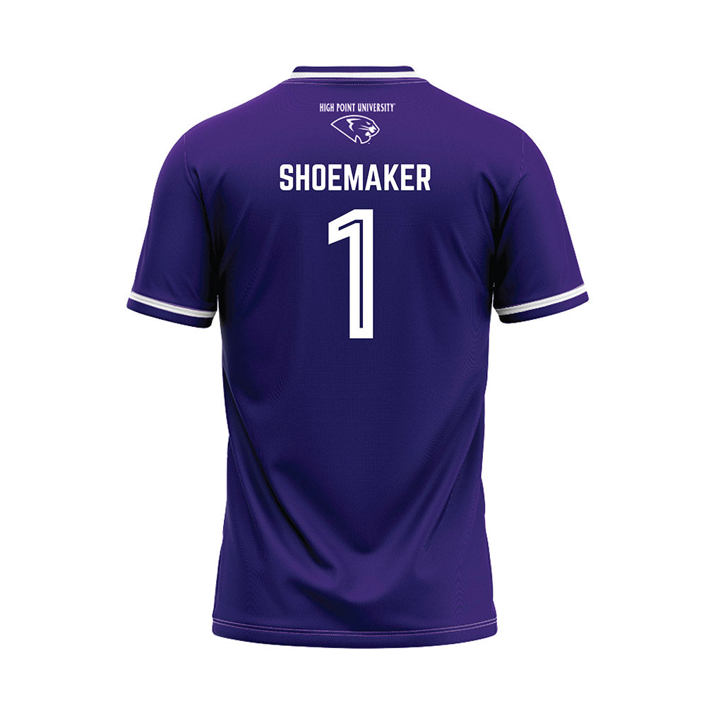 High Point - NCAA Women's Soccer : Grace Shoemaker - Purple Baseball Jersey-1