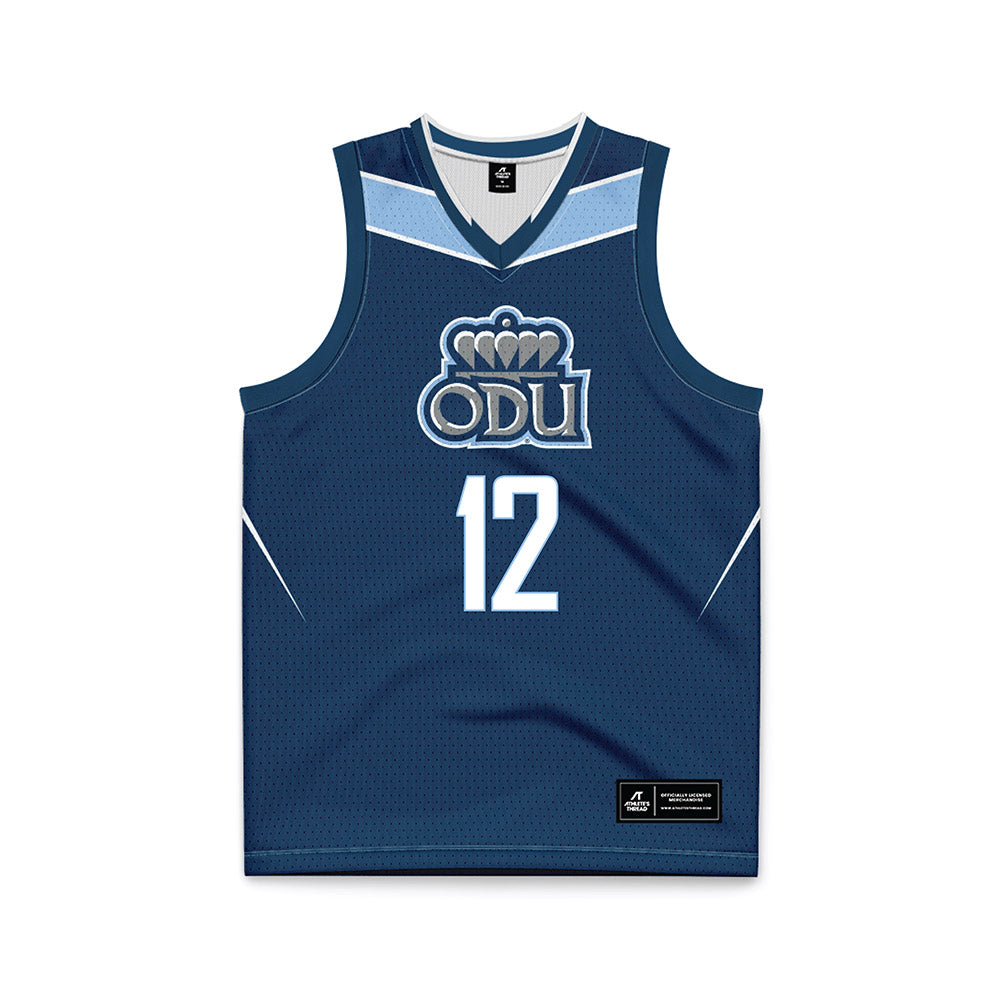 Old Dominion - NCAA Women's Basketball : Alisha Nunley - Navy Basketball Jersey-0