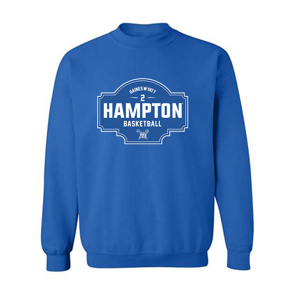 Hampton - NCAA Men's Basketball : Jalyke Gaines-Wyatt - Classic Fashion Shersey Crewneck Sweatshirt-0