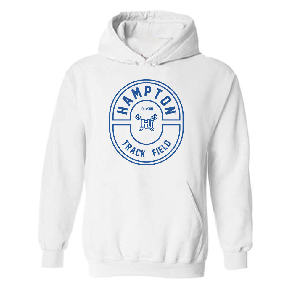 Hampton - NCAA Women's Track & Field : Kenidi Johnson - Classic Fashion Shersey Hooded Sweatshirt-0