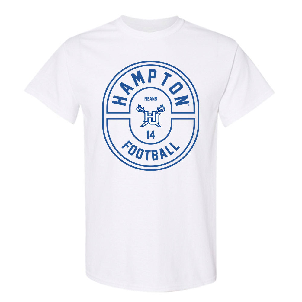 Hampton - NCAA Football : Nare Means - Classic Fashion Shersey T-Shirt-0