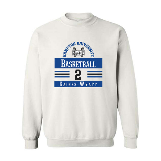 Hampton - NCAA Men's Basketball : Jalyke Gaines-Wyatt - Classic Fashion Shersey Crewneck Sweatshirt-0