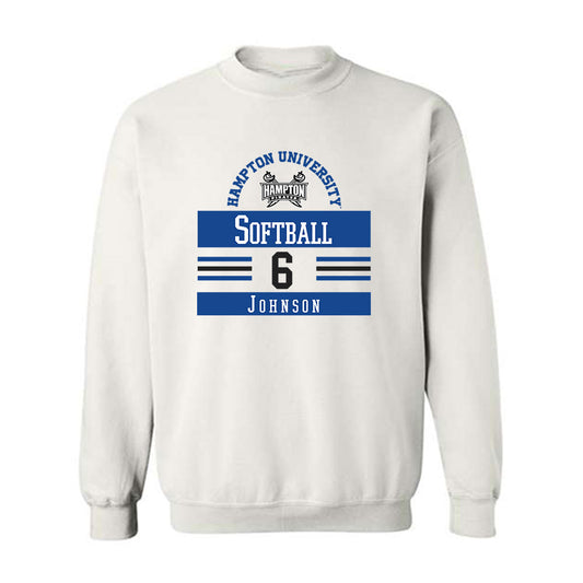 Hampton - NCAA Softball : Amani Johnson - Classic Fashion Shersey Crewneck Sweatshirt-0
