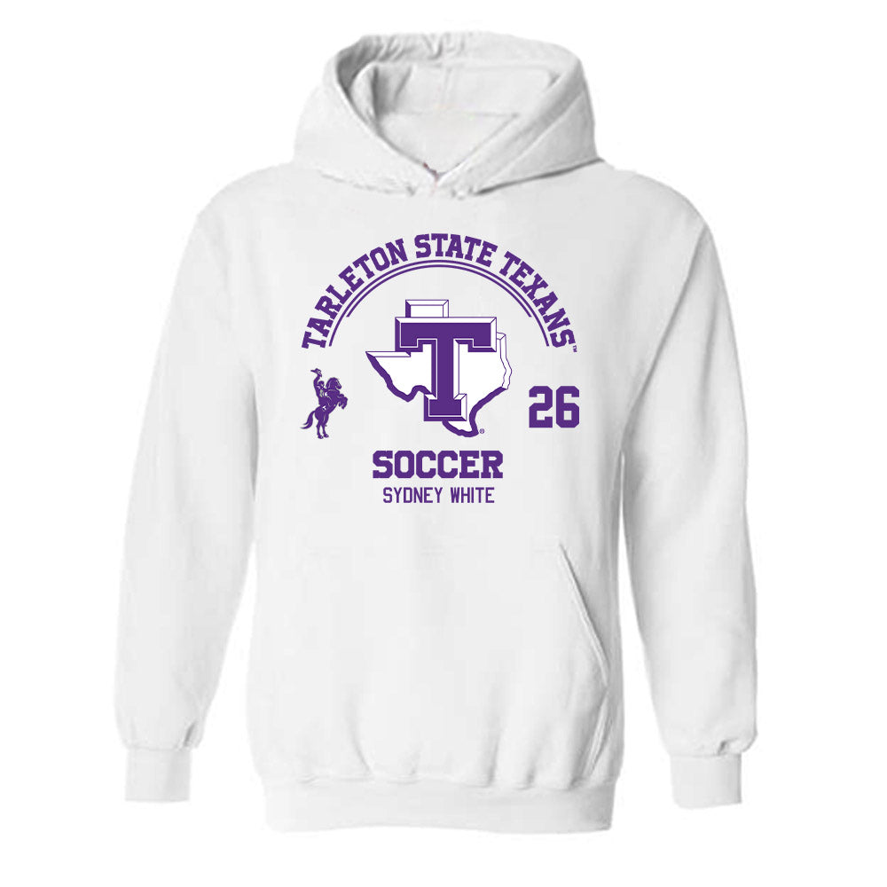 Tarleton State - NCAA Women's Soccer : Sydney White - Classic Fashion Shersey Hooded Sweatshirt-0
