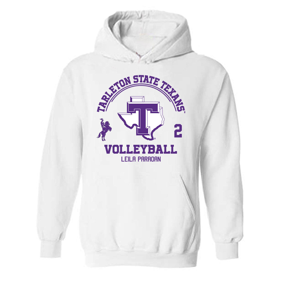 Tarleton State - NCAA Women's Volleyball : Leila Paraoan - Classic Fashion Shersey Hooded Sweatshirt-0