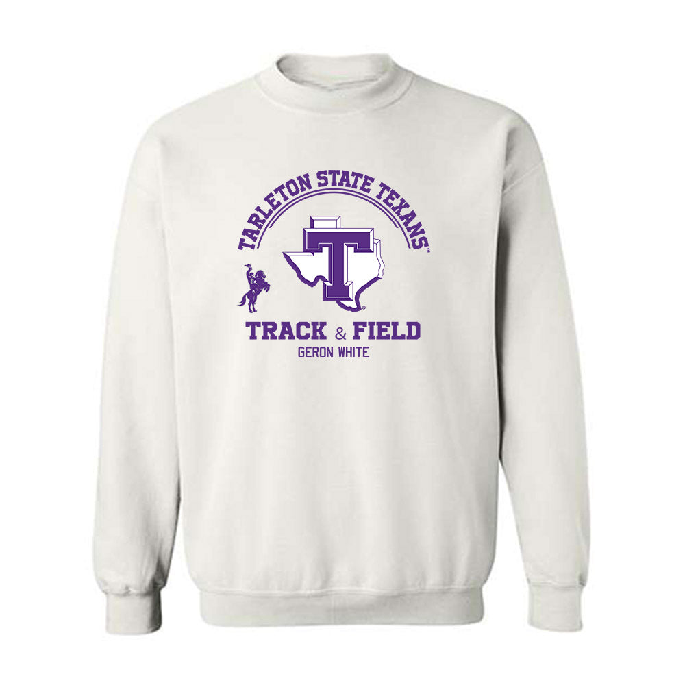 Tarleton State - NCAA Men's Track & Field : Geron White - Classic Fashion Shersey Crewneck Sweatshirt-0