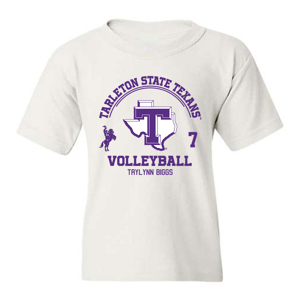 Tarleton State - NCAA Women's Volleyball : Taylynn Biggs - Classic Fashion Shersey Youth T-Shirt-0