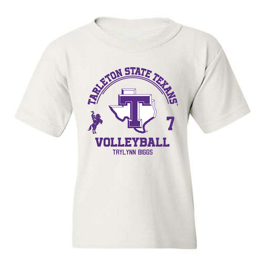Tarleton State - NCAA Women's Volleyball : Taylynn Biggs - Classic Fashion Shersey Youth T-Shirt-0