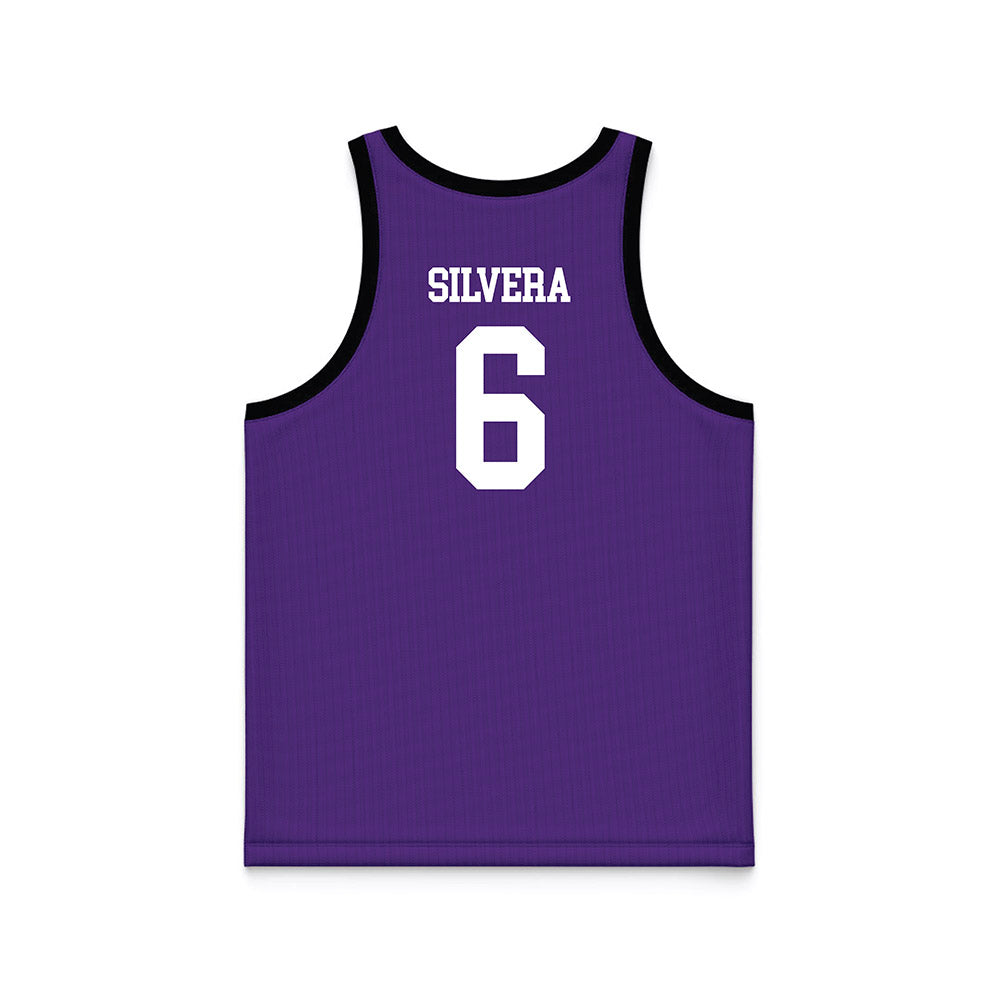 Tarleton State - NCAA Men's Basketball : Marty Silvera - Purple Basketball Jersey-1