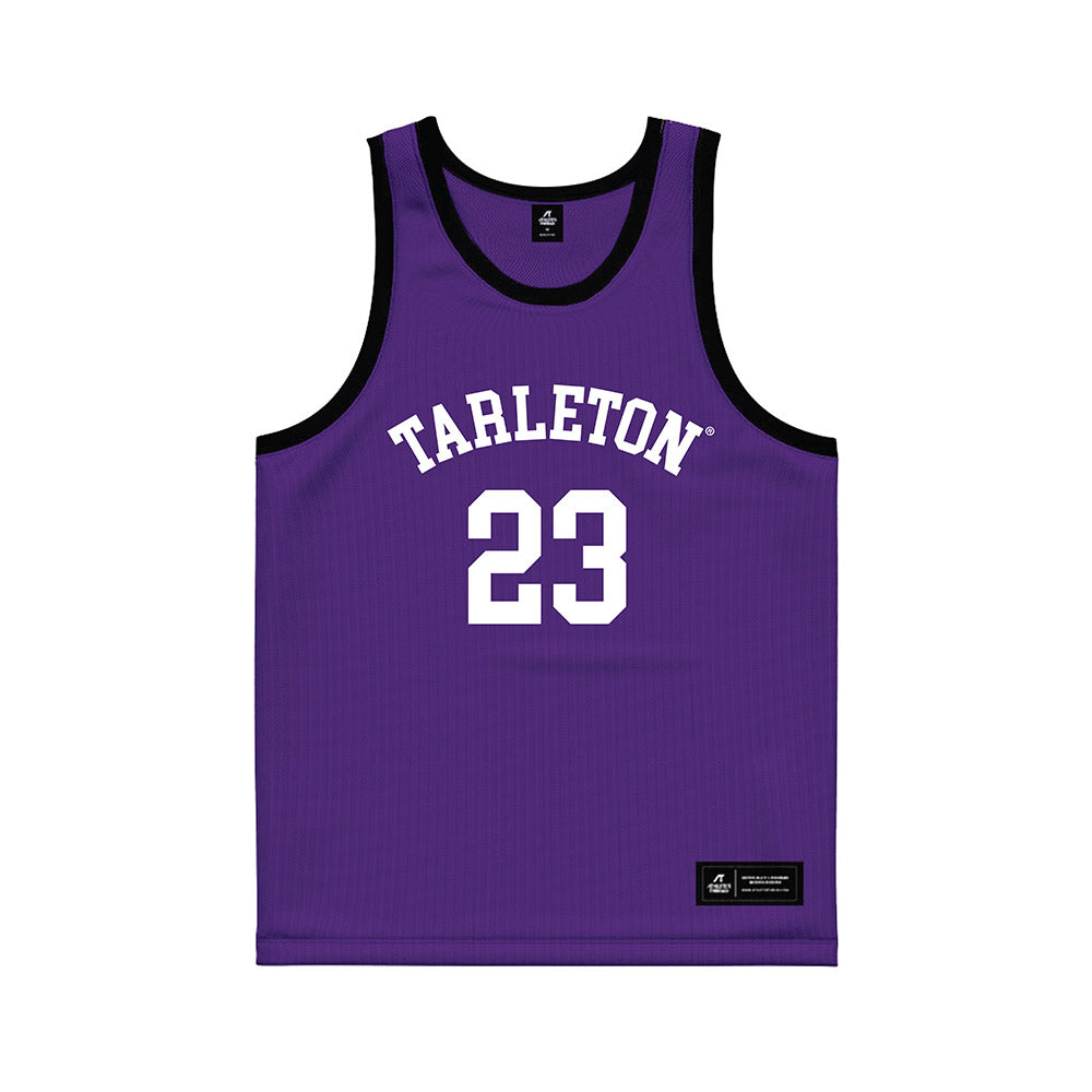 Tarleton State - NCAA Men's Basketball : Chris Mpaka - Purple Basketball Jersey-0