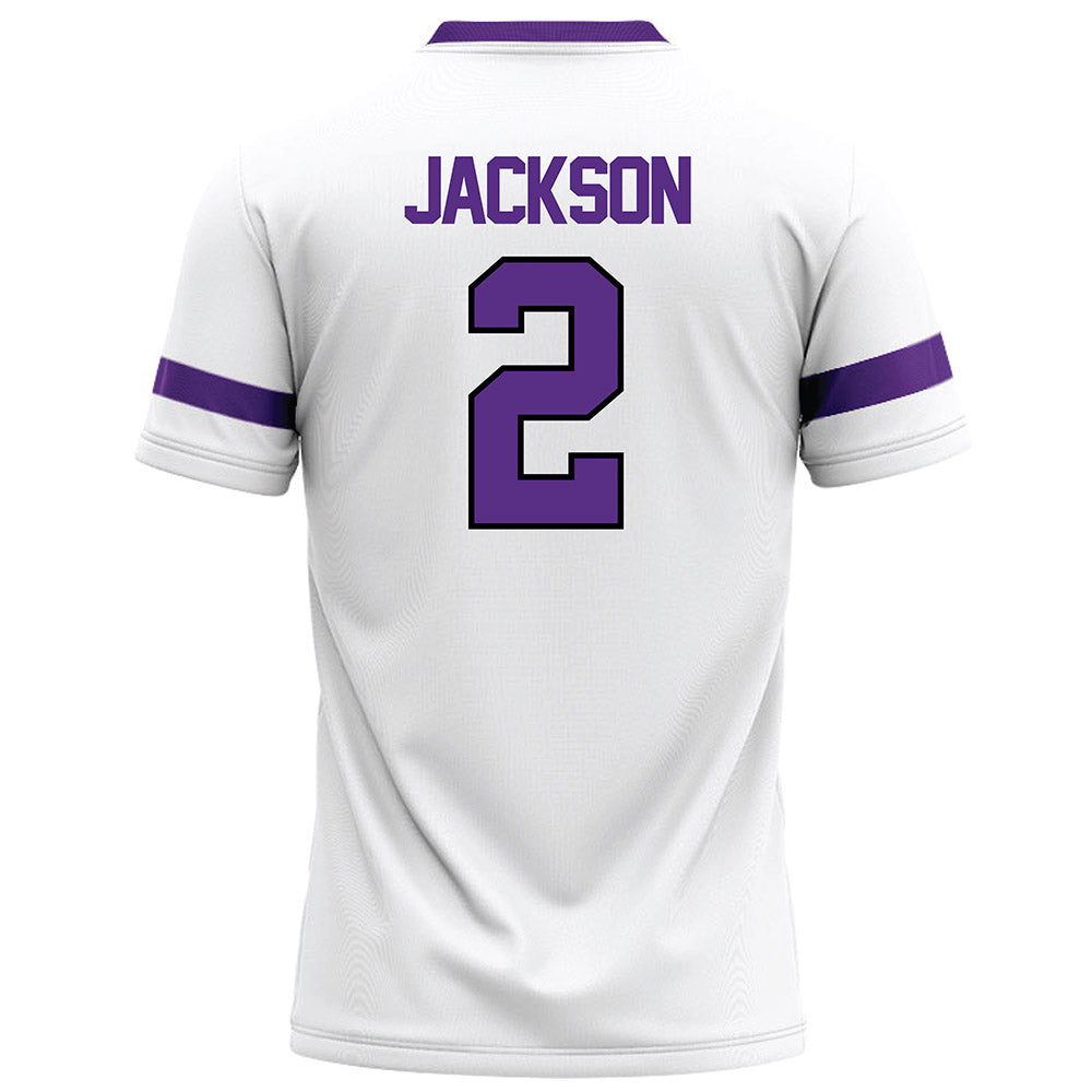 Tarleton State - NCAA Football : Cody Jackson - White Logo Football Jersey