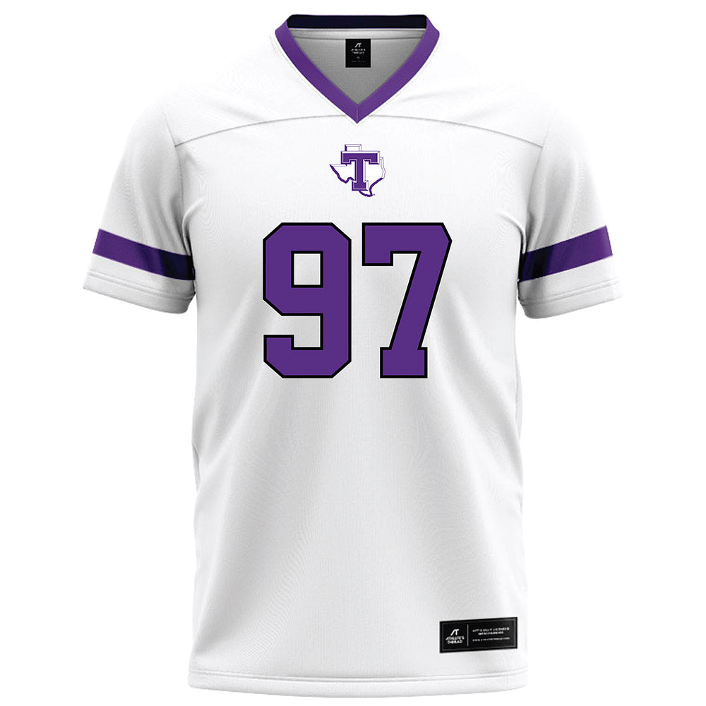 Tarleton State - NCAA Football : Gianni Galaviz - White Logo Football Jersey