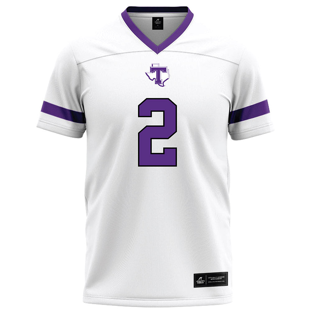 Tarleton State - NCAA Football : Cody Jackson - White Logo Football Jersey