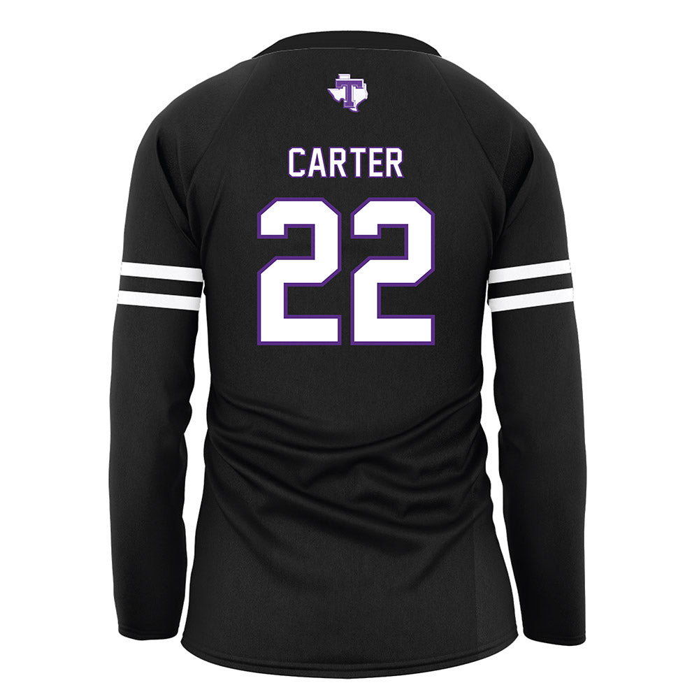 Tarleton State - NCAA Women's Volleyball : morgan carter - Black Volleyball Jersey-1