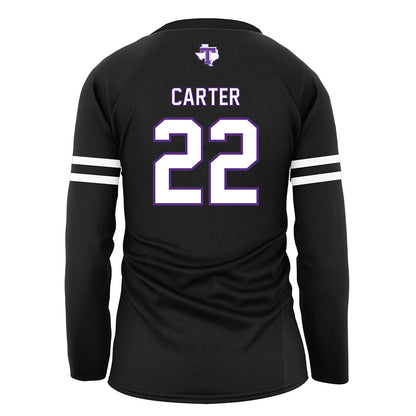 Tarleton State - NCAA Women's Volleyball : morgan carter - Black Volleyball Jersey-1