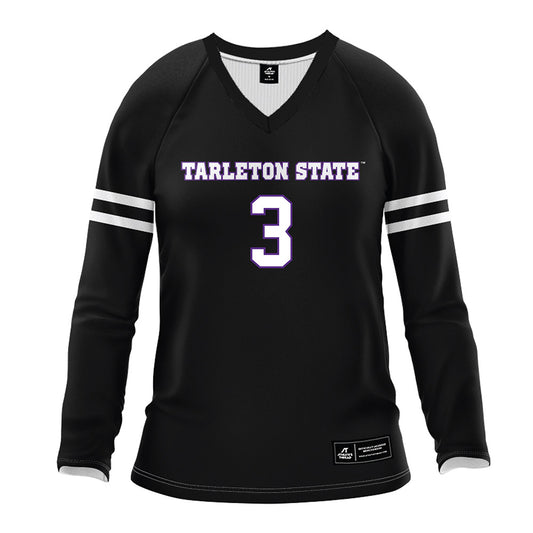 Tarleton State - NCAA Women's Volleyball : LaNeah Lara - Black Volleyball Jersey-0