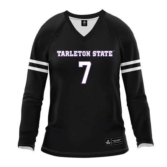 Tarleton State - NCAA Women's Volleyball : Taylynn Biggs - Black Volleyball Jersey-0