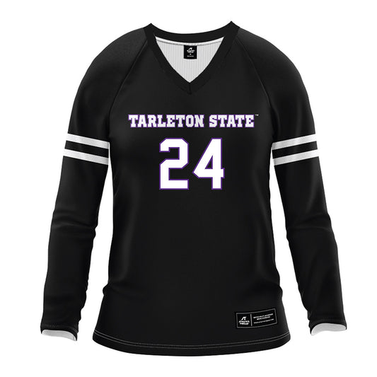 Tarleton State - NCAA Women's Volleyball : Teya Nguyen - Black Volleyball Jersey-0